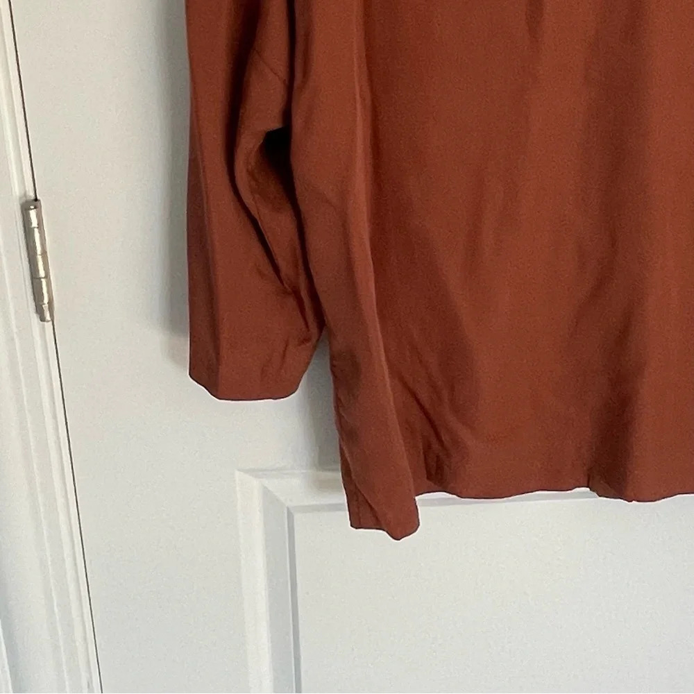 Women's Rust Button-Front V-Neck Top - Picture 9 of 13